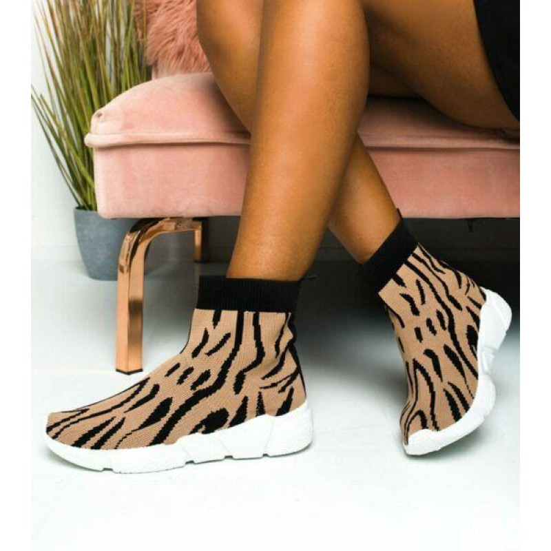 Womens Knit Sock Shoes Runner Sneakers Stretch Lad...